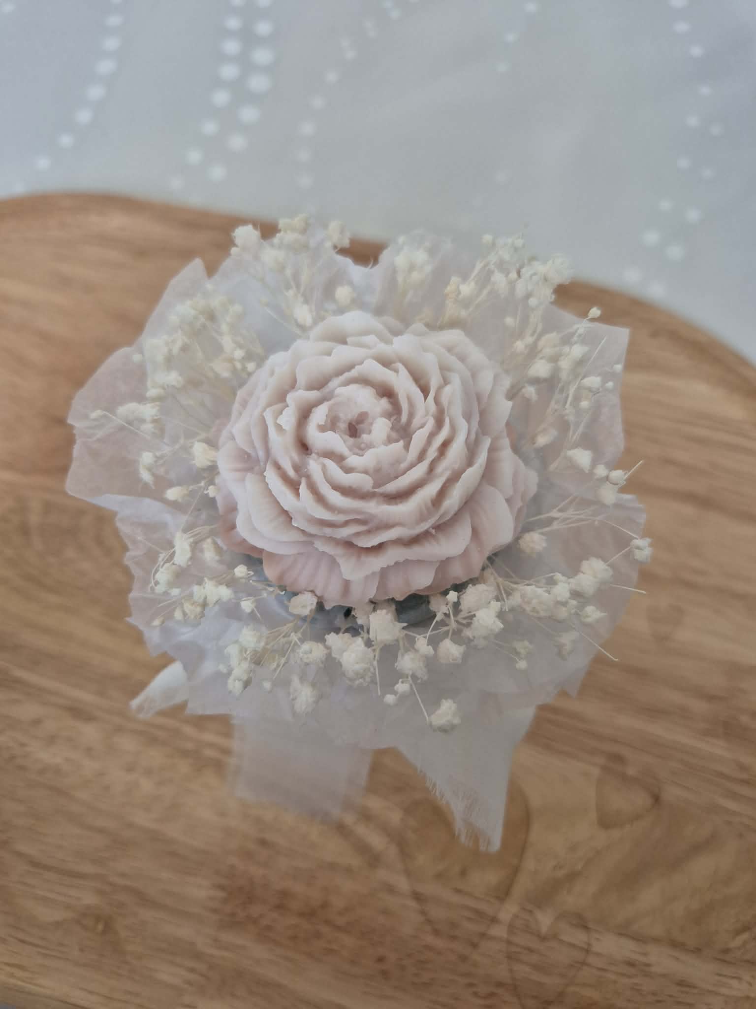 Fondant parfumé boîte soliflore pivoine