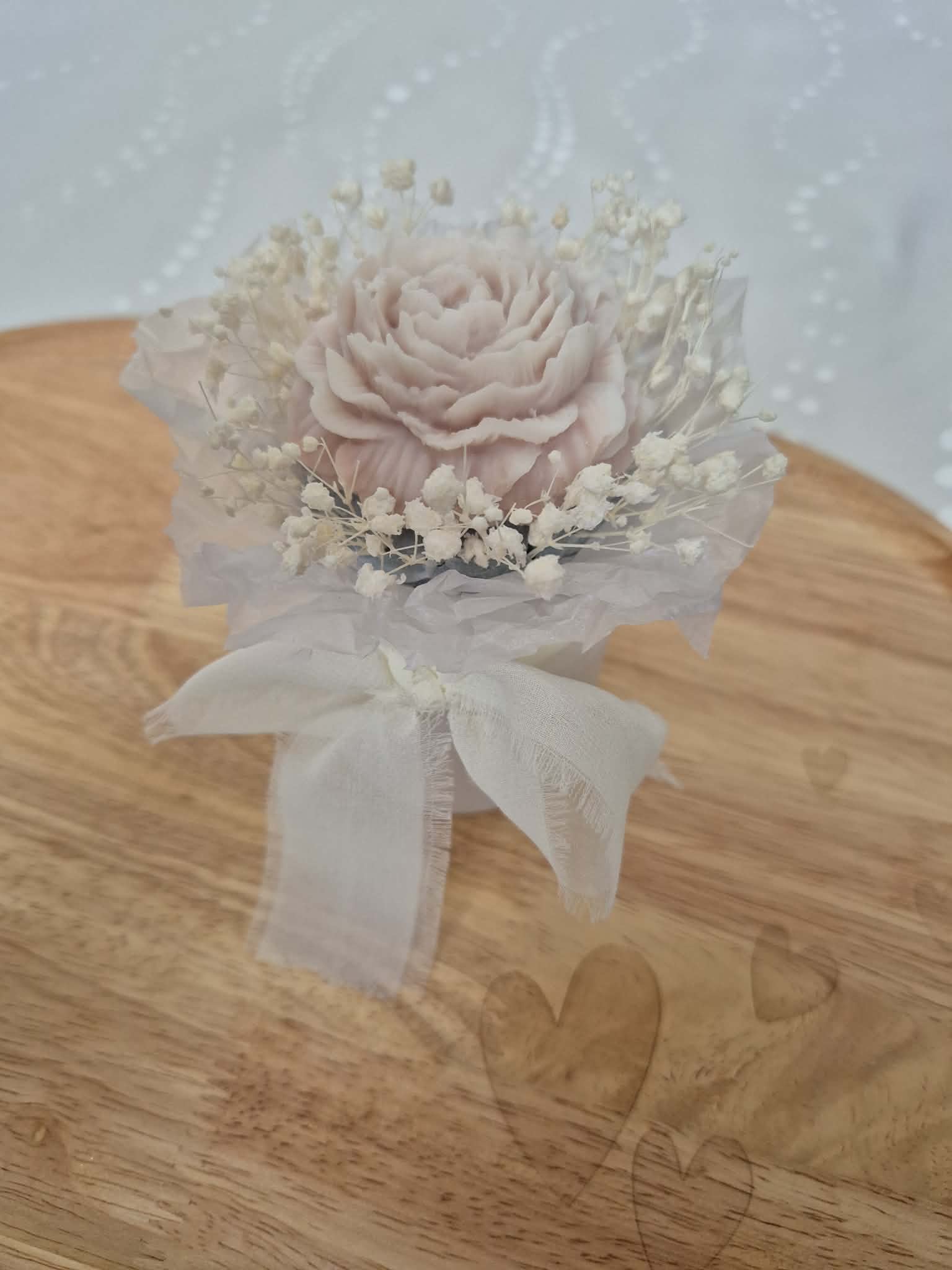 Fondant parfumé boîte soliflore pivoine